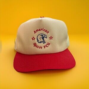 Vintage American Legends Spirit FCU Snapback Hat White Red